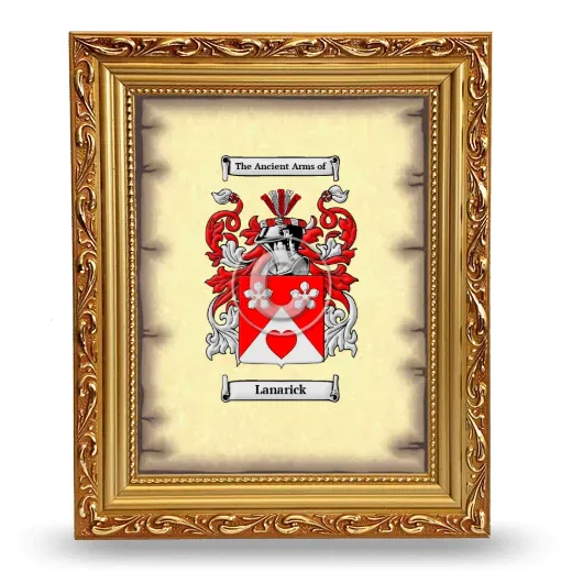Lanarick Coat of Arms Framed - Gold