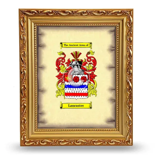 Lancaster Coat of Arms Framed - Gold