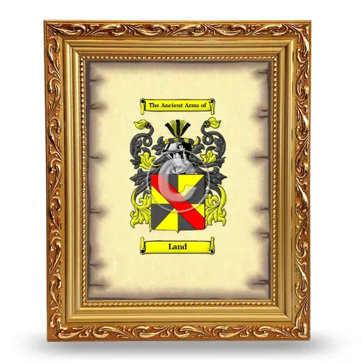 Land Coat of Arms Framed - Gold