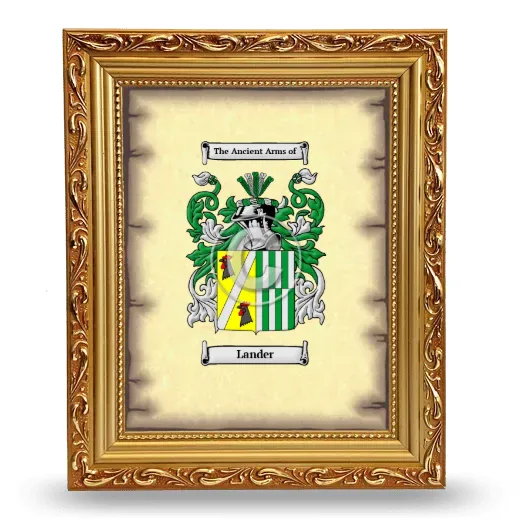 Lander Coat of Arms Framed - Gold