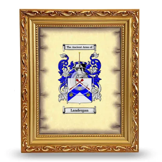 Landergan Coat of Arms Framed - Gold