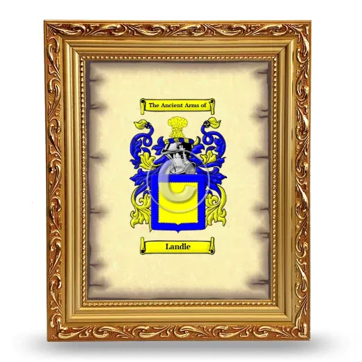 Landle Coat of Arms Framed - Gold