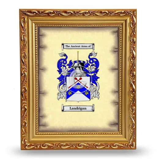 Landrigan Coat of Arms Framed - Gold