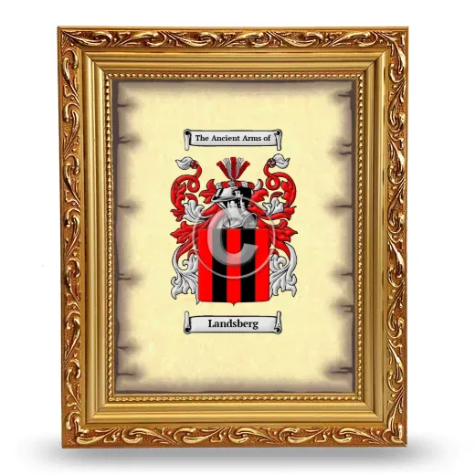 Landsberg Coat of Arms Framed - Gold