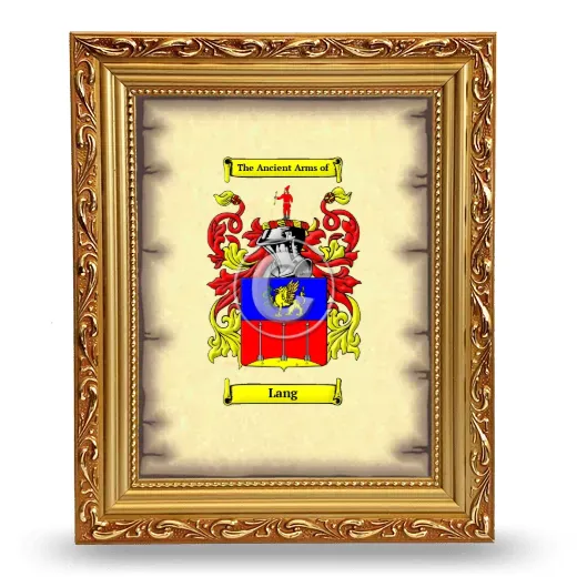Lang Coat of Arms Framed - Gold