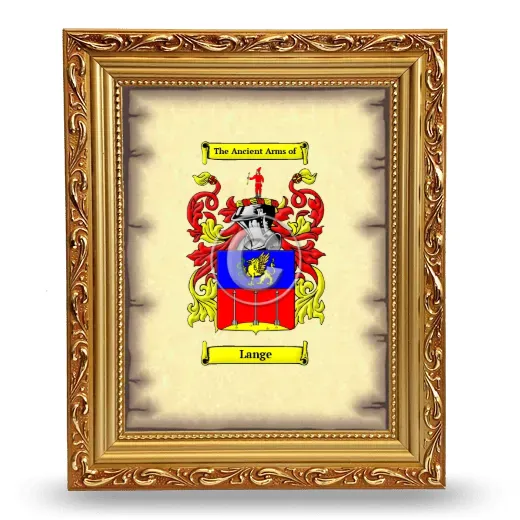 Lange Coat of Arms Framed - Gold