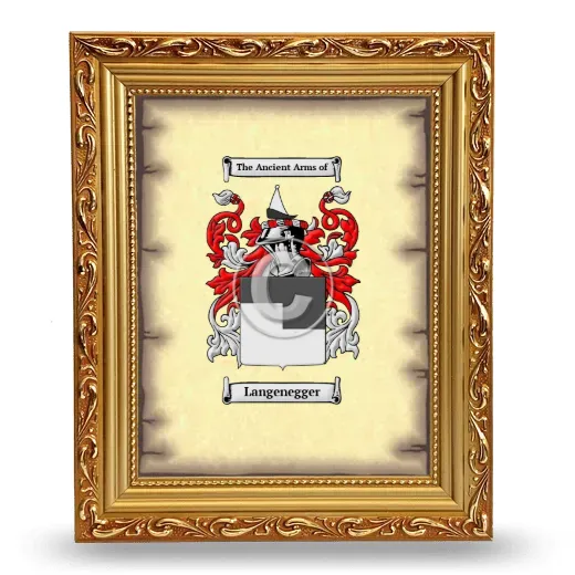 Langenegger Coat of Arms Framed - Gold