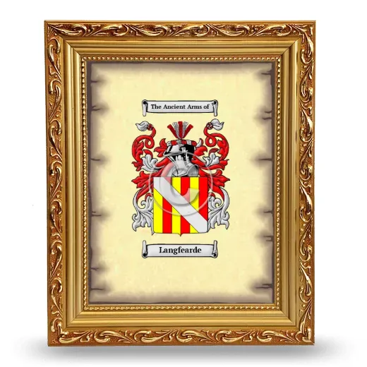 Langfearde Coat of Arms Framed - Gold