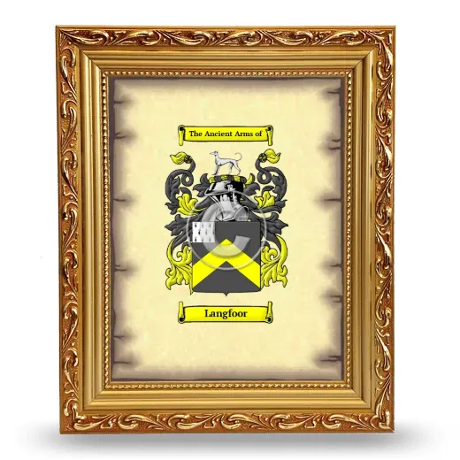 Langfoor Coat of Arms Framed - Gold