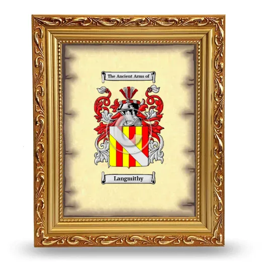 Langmithy Coat of Arms Framed - Gold