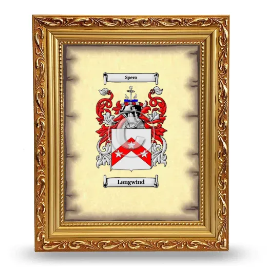 Langwind Coat of Arms Framed - Gold