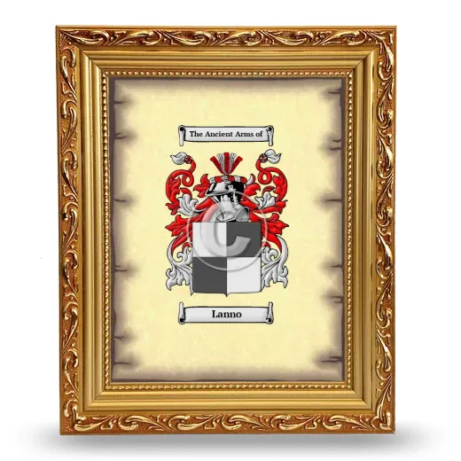 Lanno Coat of Arms Framed - Gold