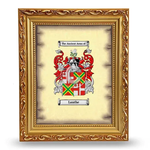 Lanthe Coat of Arms Framed - Gold