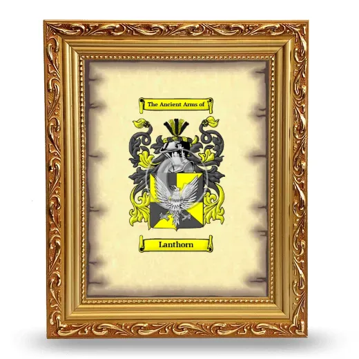 Lanthorn Coat of Arms Framed - Gold