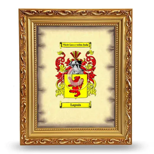 Lapuis Coat of Arms Framed - Gold