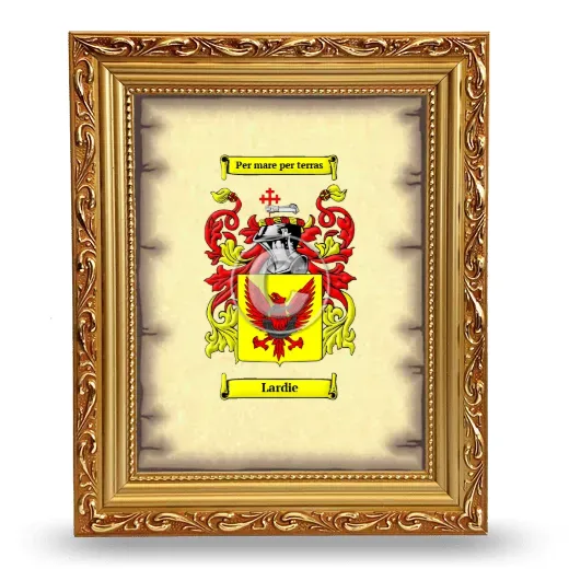 Lardie Coat of Arms Framed - Gold