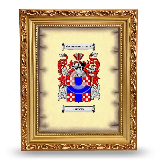 Larkin Coat of Arms Framed - Gold