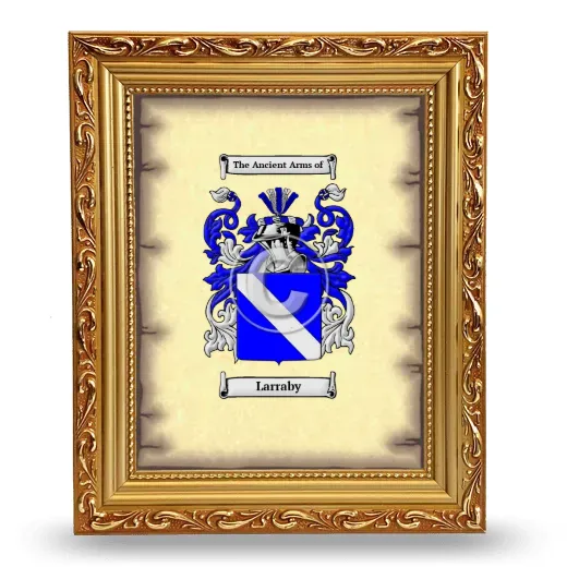Larraby Coat of Arms Framed - Gold