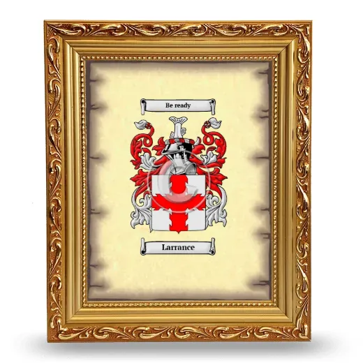 Larrance Coat of Arms Framed - Gold