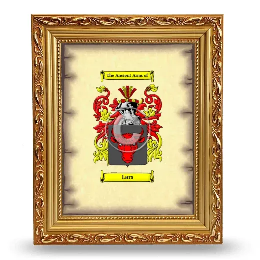 Lars Coat of Arms Framed - Gold
