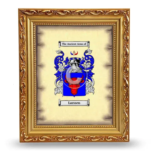 Larssen Coat of Arms Framed - Gold