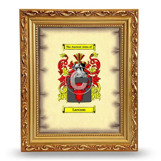 Larsson Coat of Arms Framed - Gold