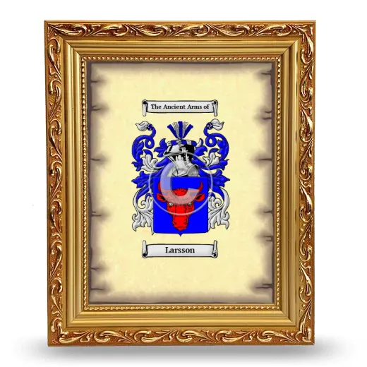 Larsson Coat of Arms Framed - Gold