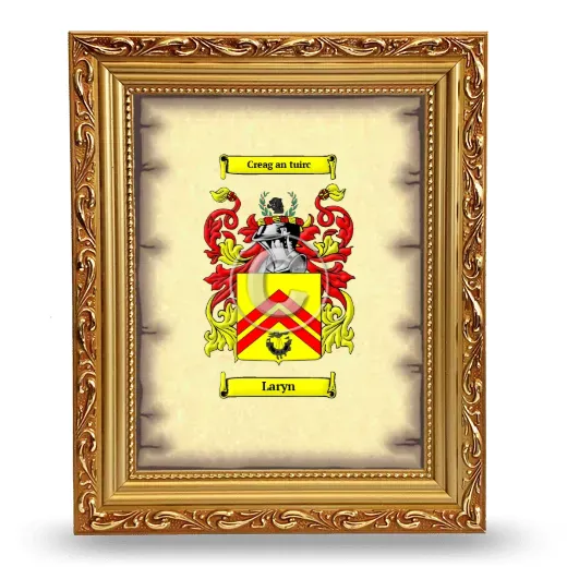 Laryn Coat of Arms Framed - Gold