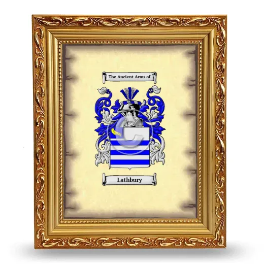 Lathbury Coat of Arms Framed - Gold