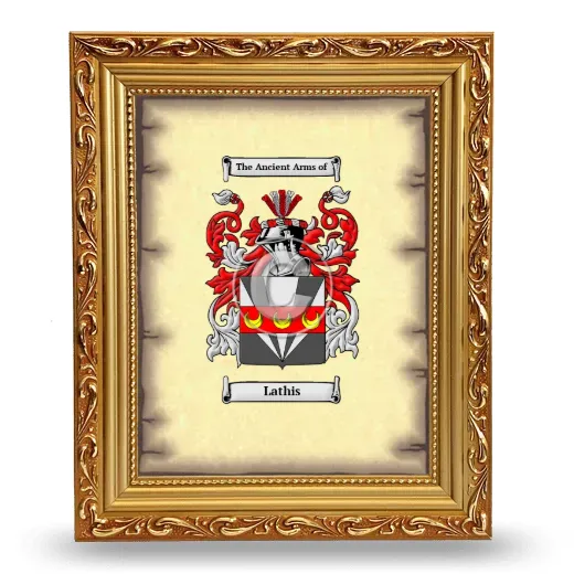 Lathis Coat of Arms Framed - Gold