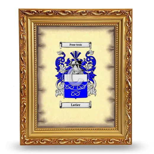 Latier Coat of Arms Framed - Gold