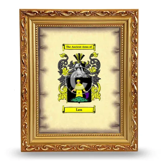 Lau Coat of Arms Framed - Gold