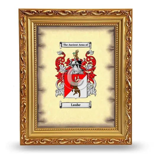Laube Coat of Arms Framed - Gold