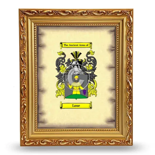 Laue Coat of Arms Framed - Gold