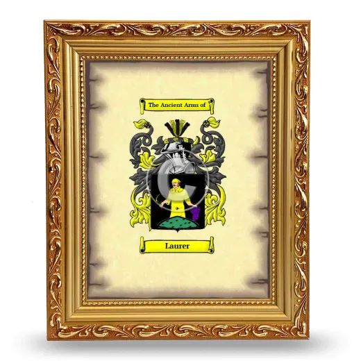 Laurer Coat of Arms Framed - Gold