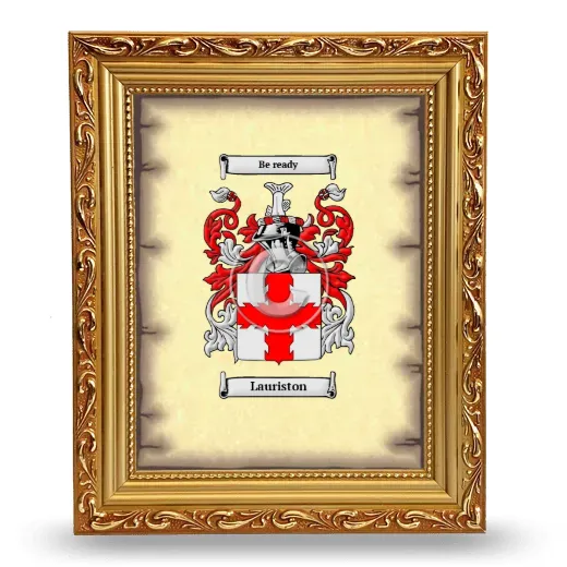 Lauriston Coat of Arms Framed - Gold