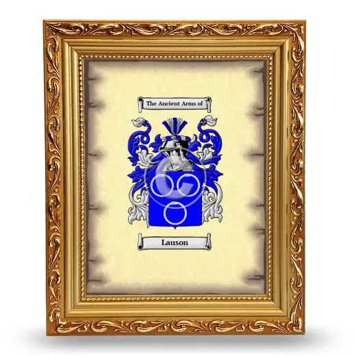 Lauson Coat of Arms Framed - Gold