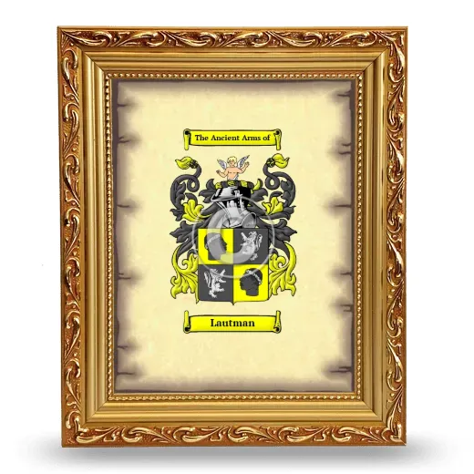 Lautman Coat of Arms Framed - Gold