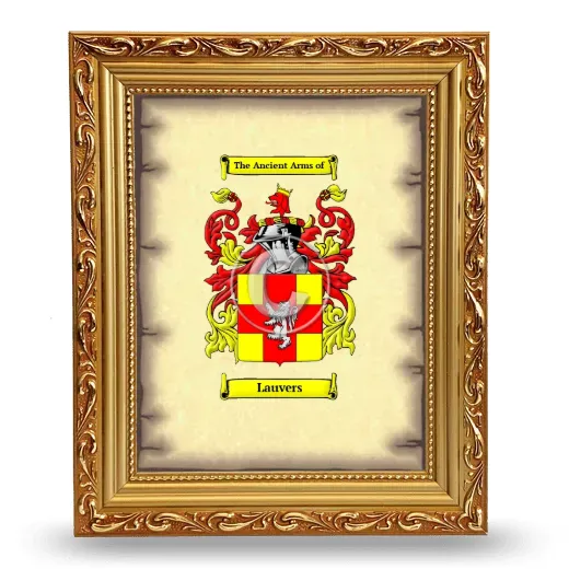 Lauvers Coat of Arms Framed - Gold