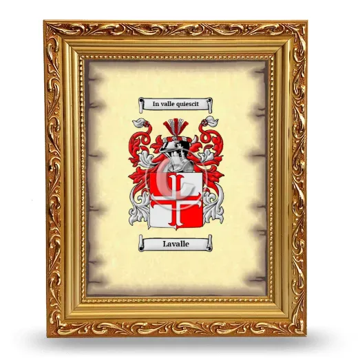 Lavalle Coat of Arms Framed - Gold