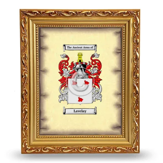 Lavelay Coat of Arms Framed - Gold