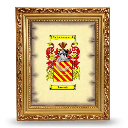 Laverde Coat of Arms Framed - Gold