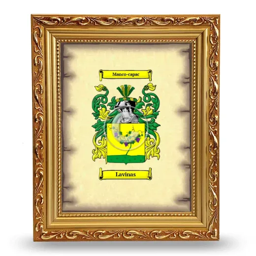 Lavinas Coat of Arms Framed - Gold
