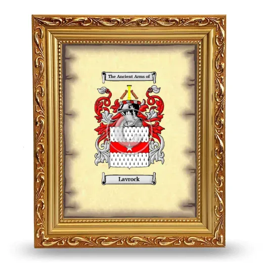 Lavrock Coat of Arms Framed - Gold