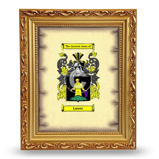 Lawer Coat of Arms Framed - Gold