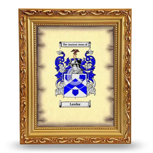 Lawlor Coat of Arms Framed - Gold