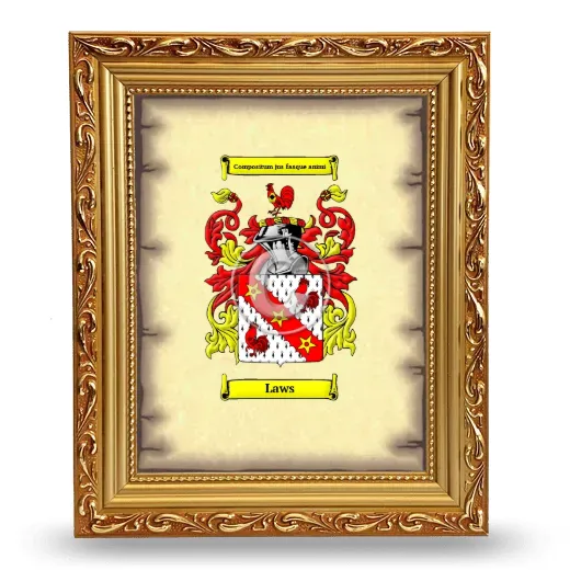 Laws Coat of Arms Framed - Gold