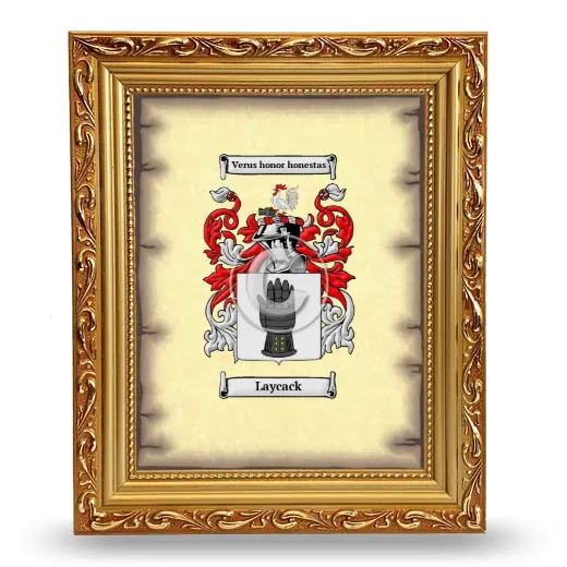 Laycack Coat of Arms Framed - Gold