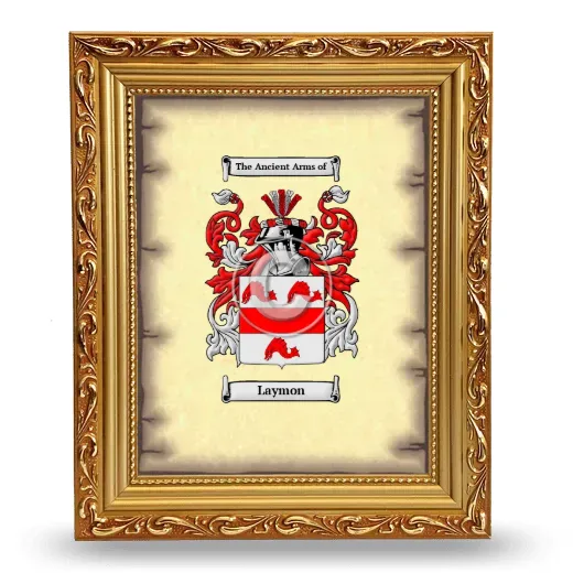 Laymon Coat of Arms Framed - Gold
