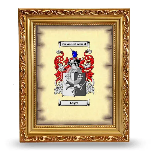 Layre Coat of Arms Framed - Gold